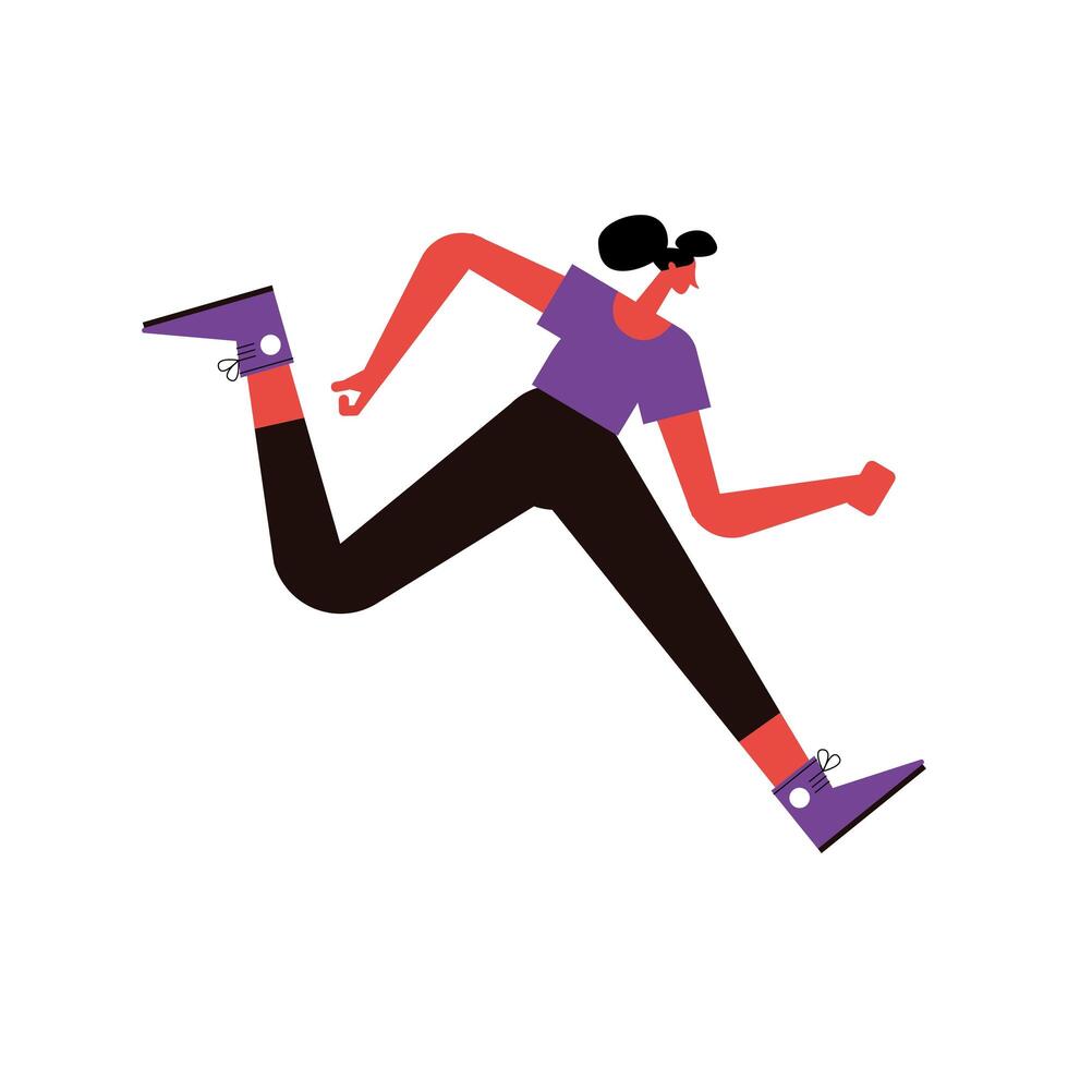 mujer corriendo personaje vector