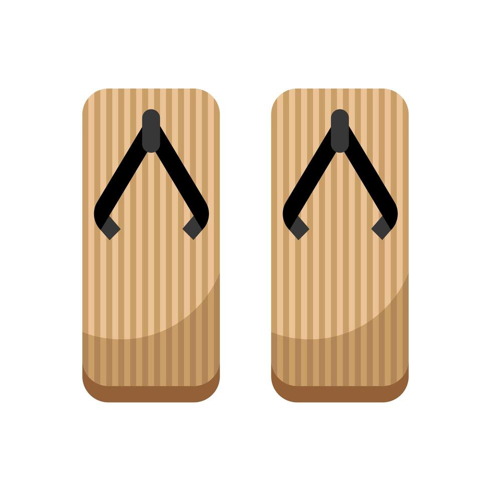 japan wooden sandals vector