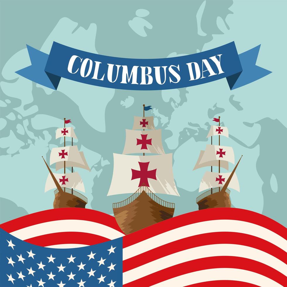 Columbus Day card vector