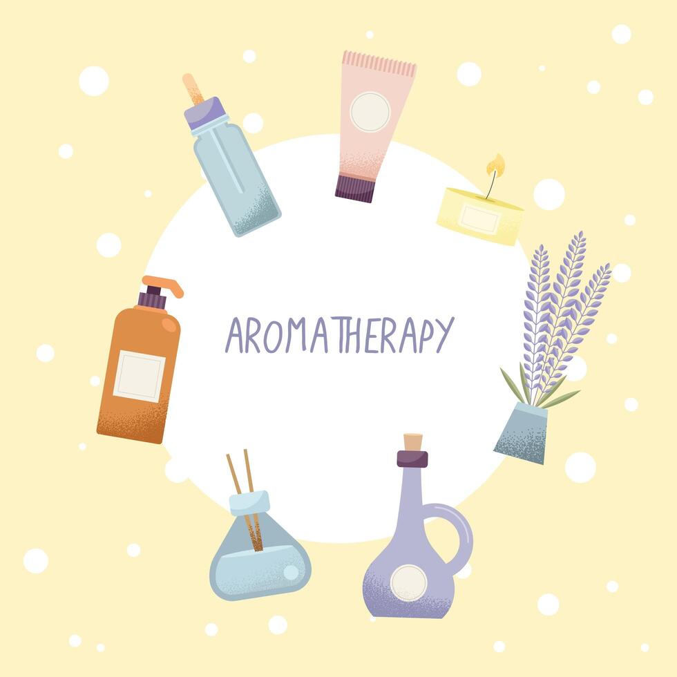 spa icons in round frame vector