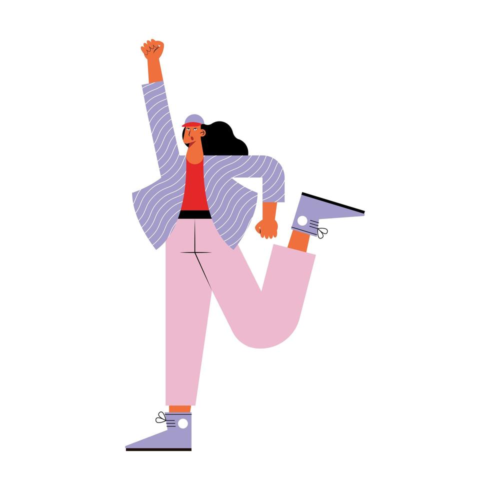 girl protesting character vector