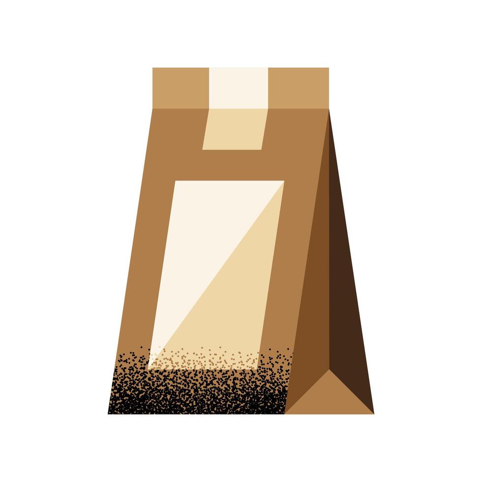 coffee in bag paper vector