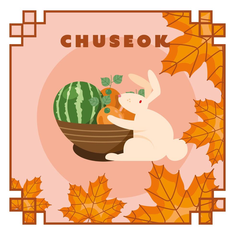 poster of happy chuseok vector