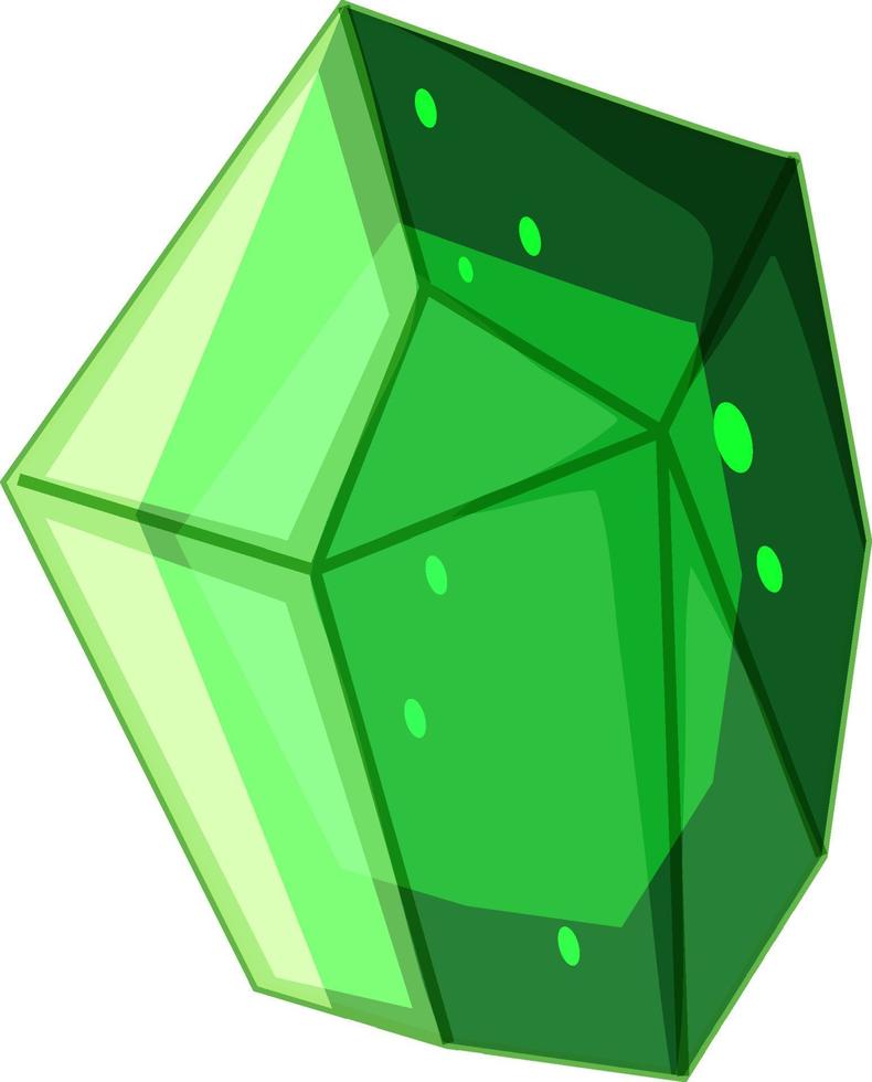 Green crystal with sparkle isolated vector