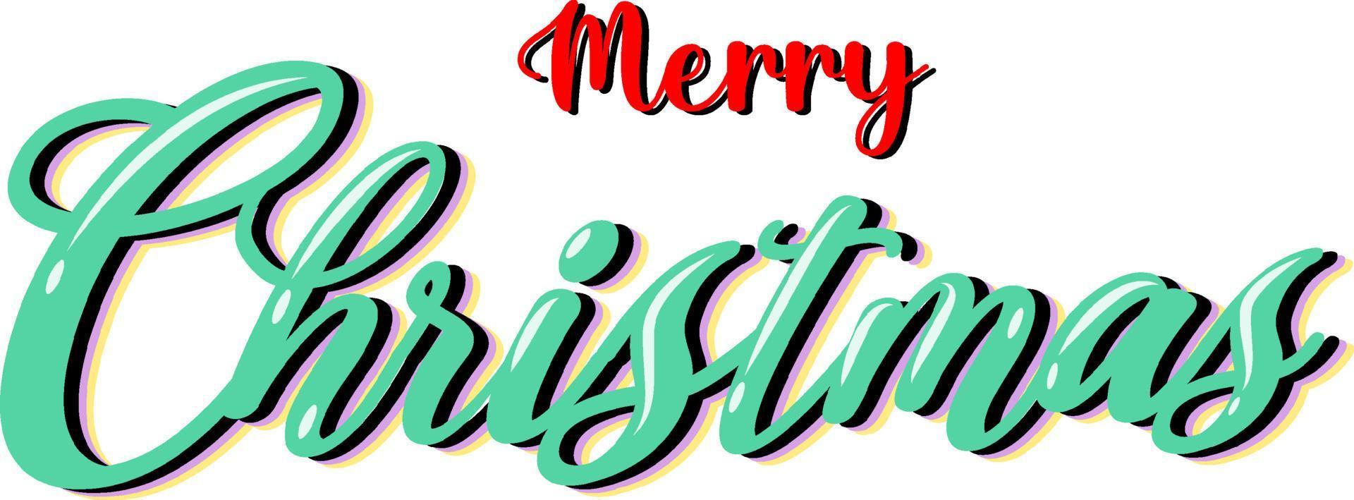 Merry Christmas lettering design on white background vector