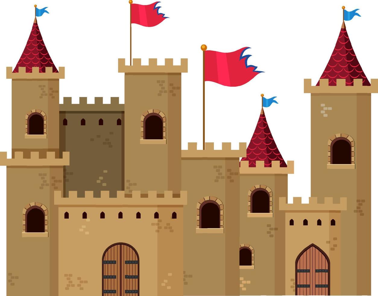 un castillo histórico medieval estilo de dibujos animados vector