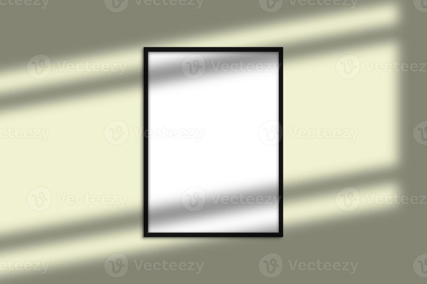 Black vertical photo frame mockup with shadow overlay and pastel color background