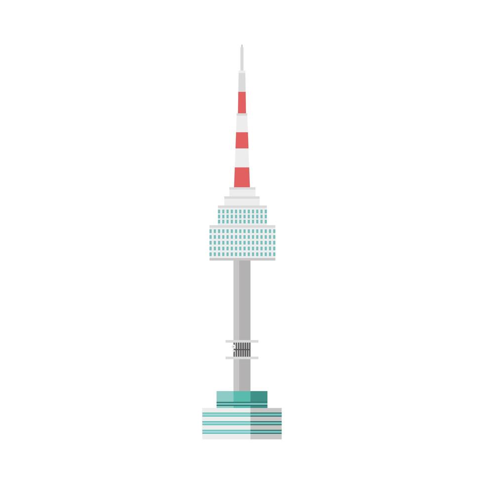 south korean seoul tower vector