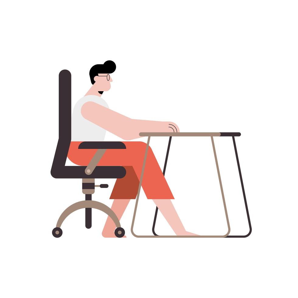 Man at office desk vector