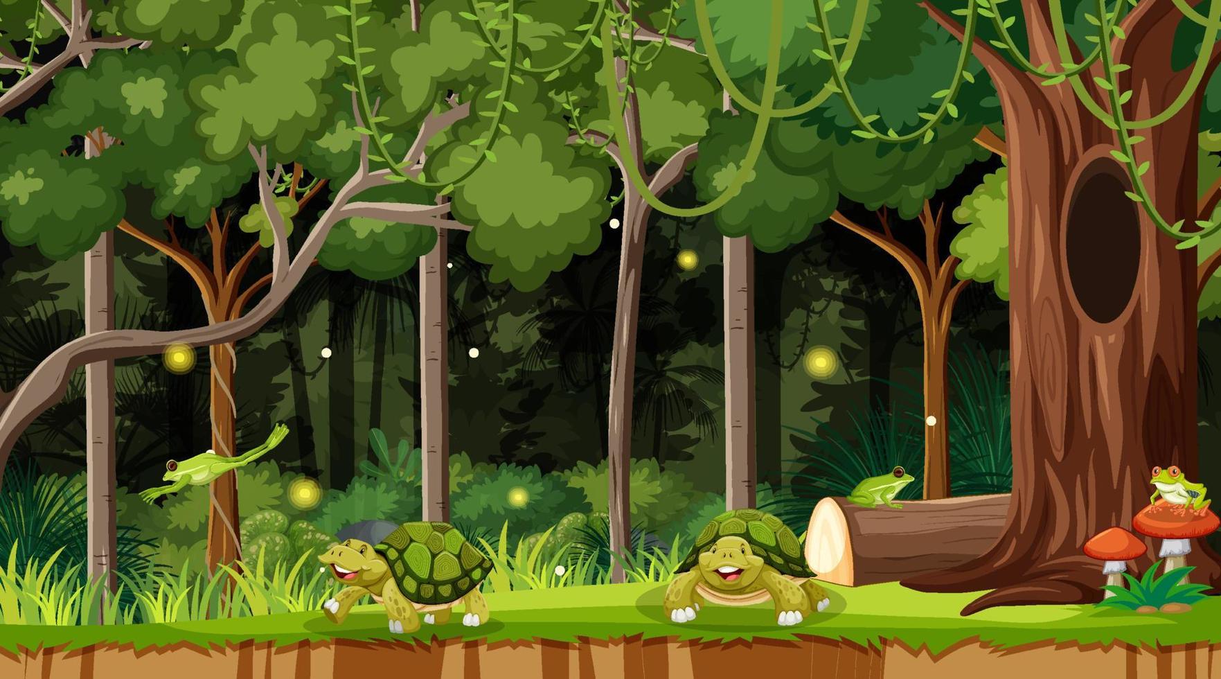 Enchanted forest landscape background vector