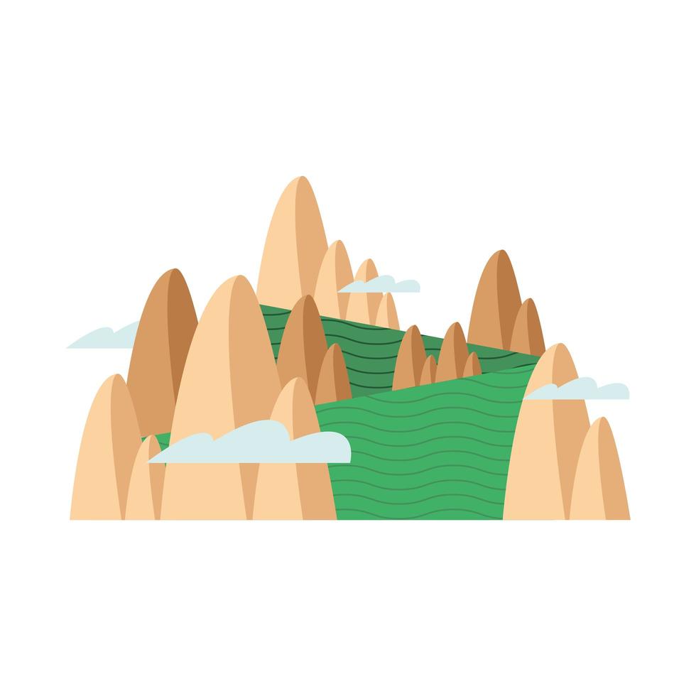 south korean landscape with mountains vector