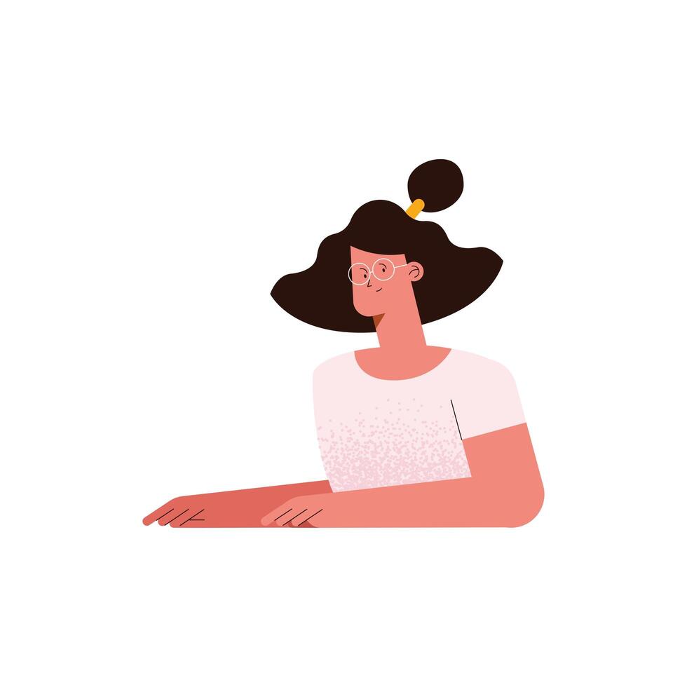 woman with eyeglasses vector
