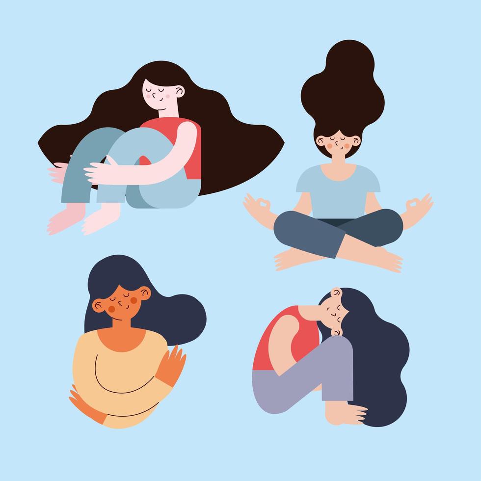 escenas de amor propio de mujeres vector