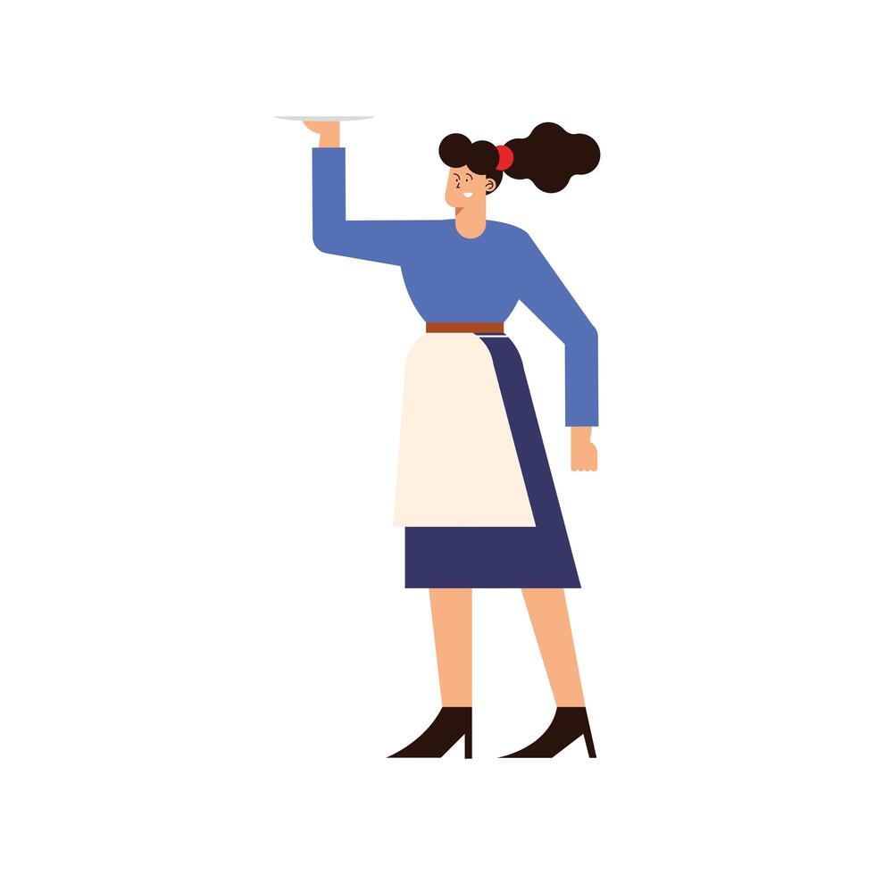 female waiter character vector