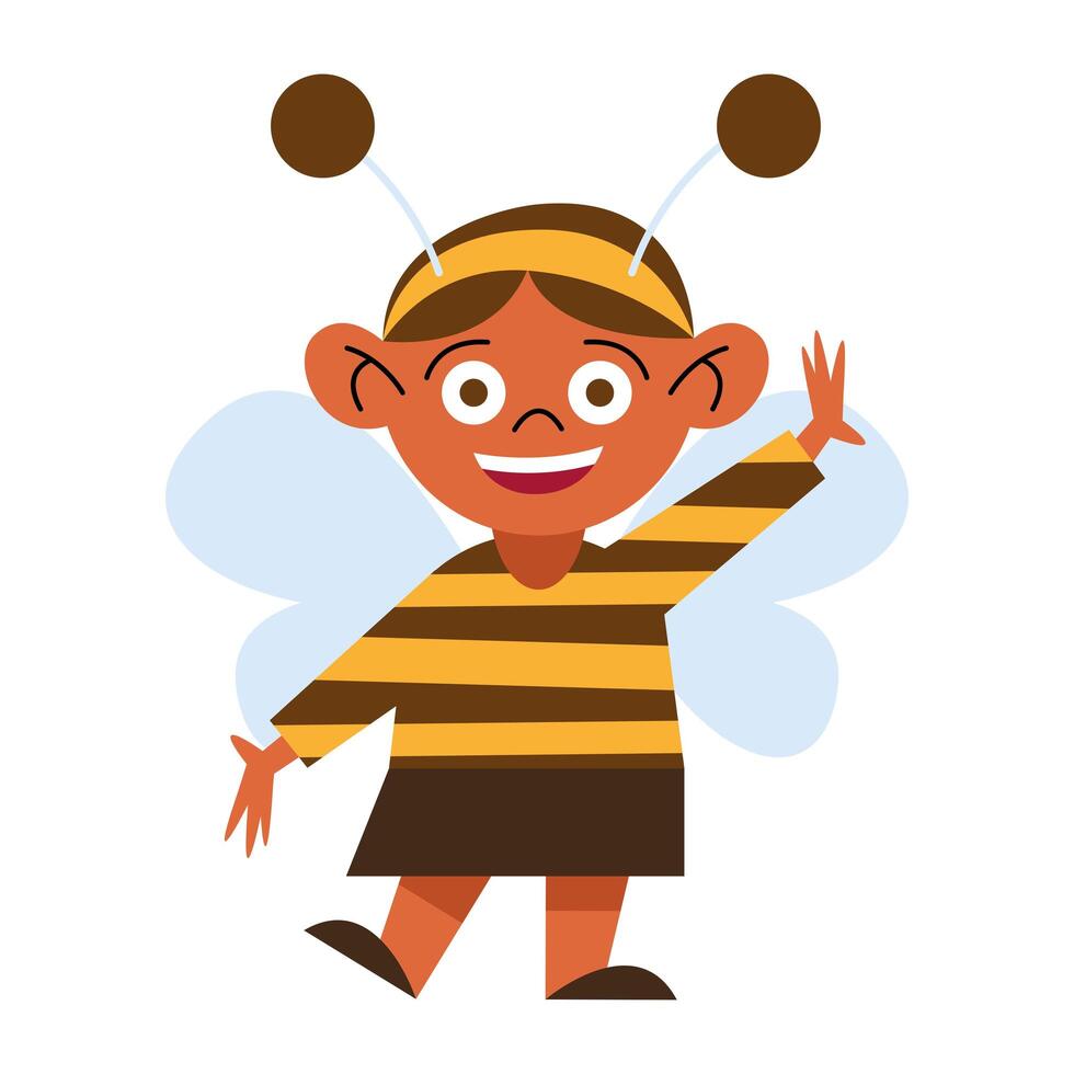 girl with halloween bee costume vector