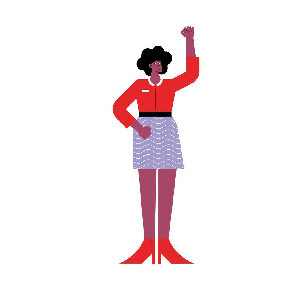 afro woman protesting vector