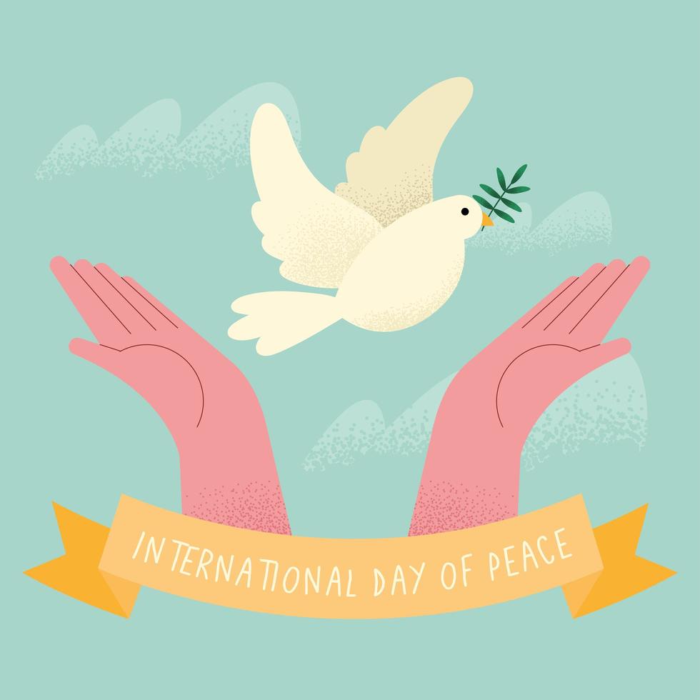 cartel del día internacional de la paz vector