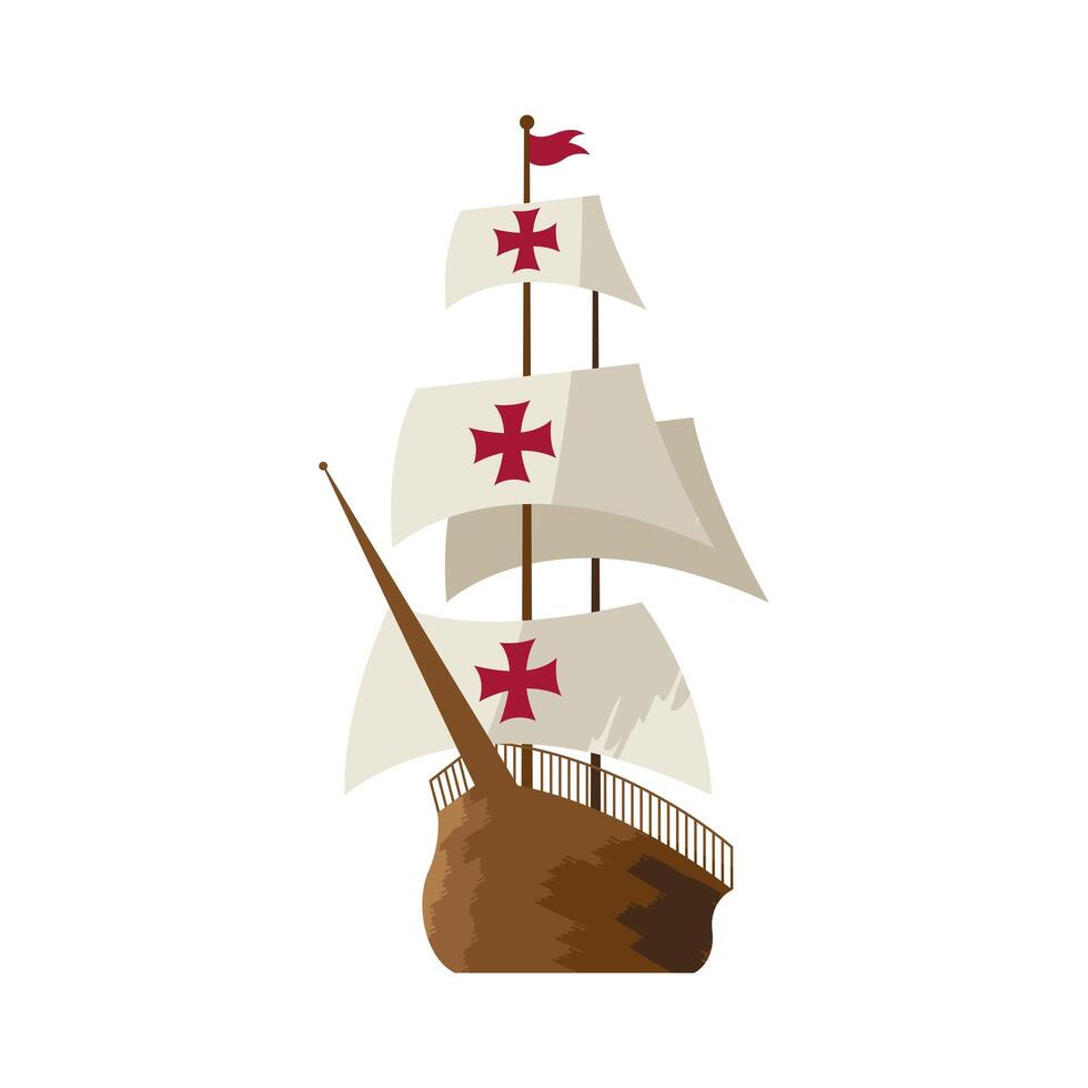 columbus caravel ship vector