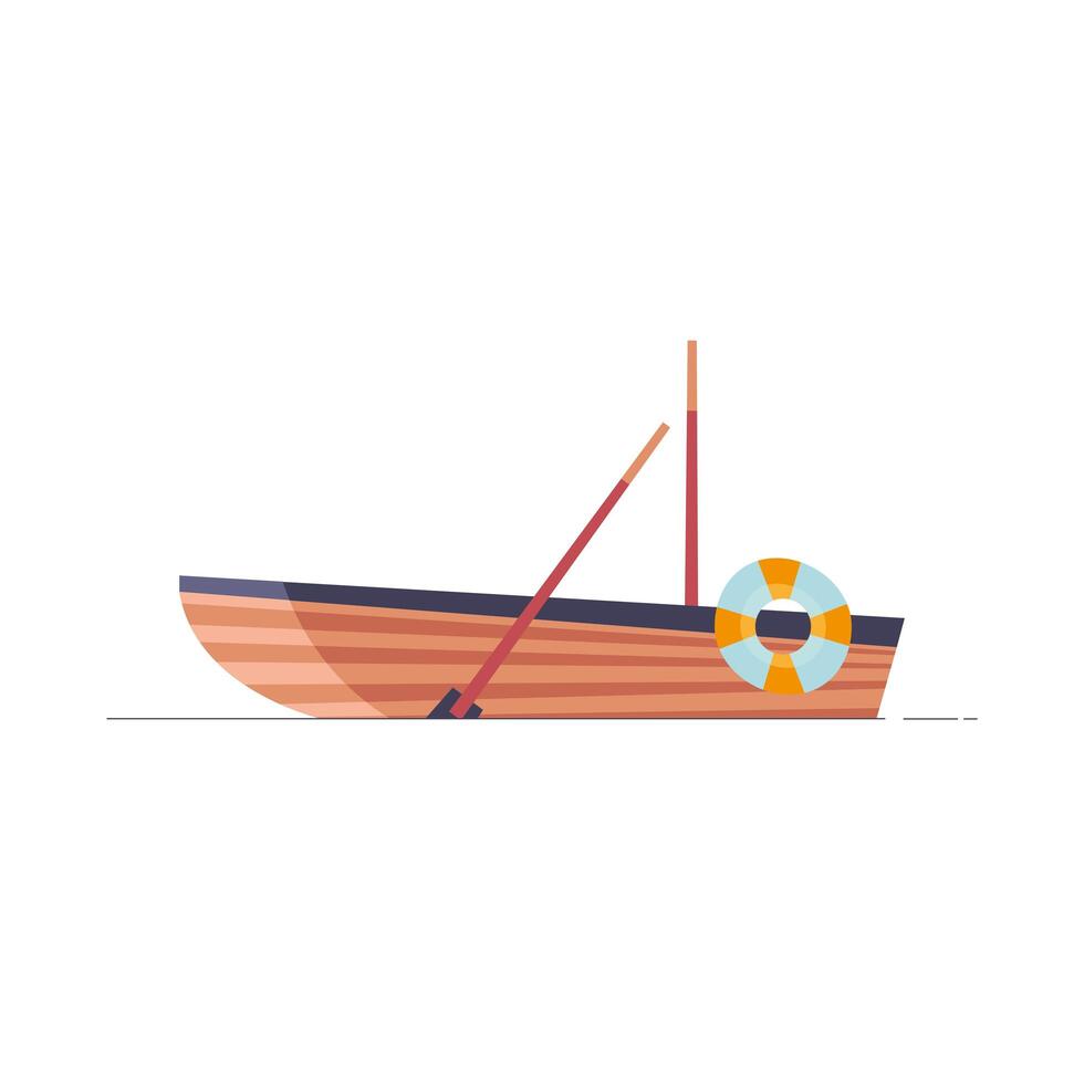 wood rowboat icon vector