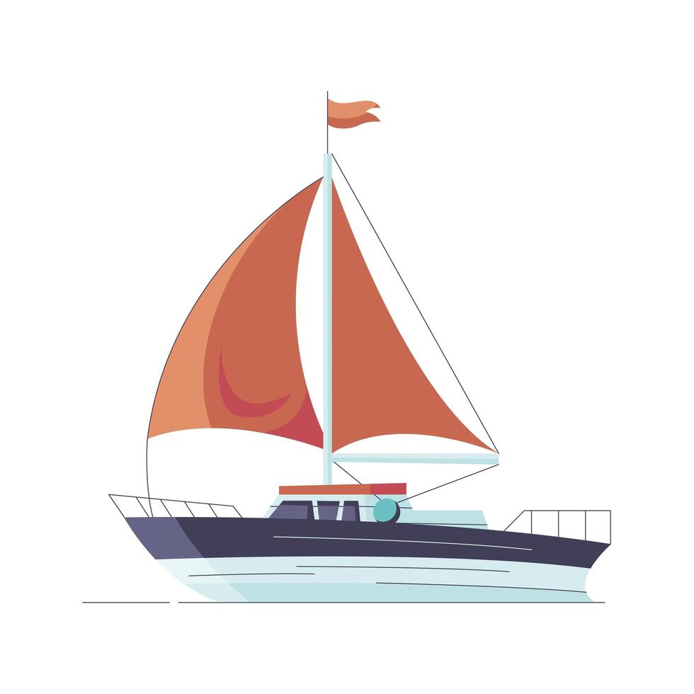 sailing yacht icon vector