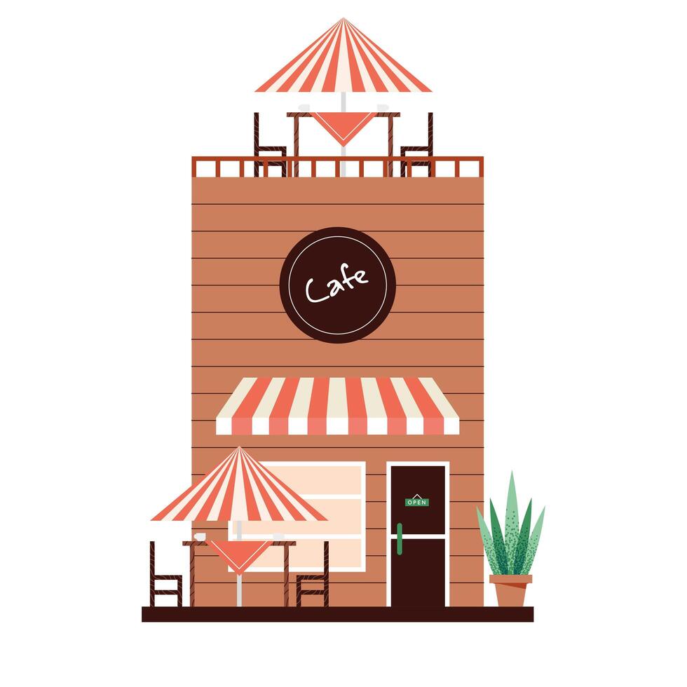 cafe store design vector