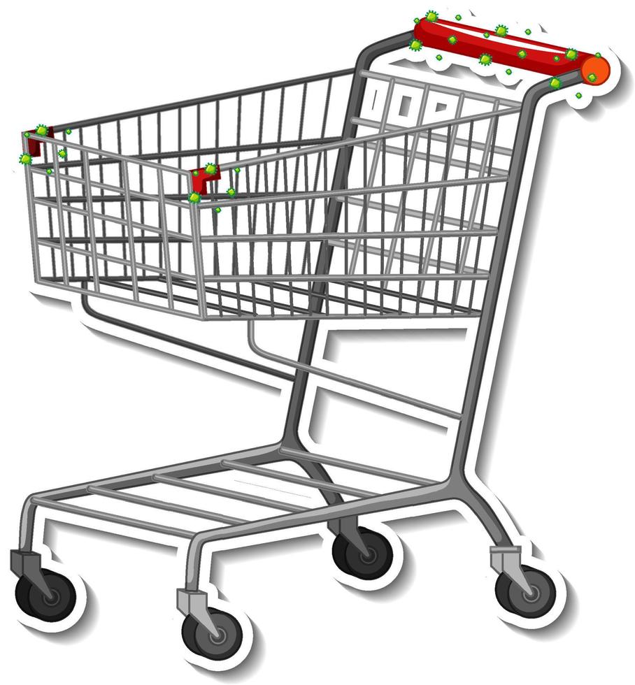 Shopping trolley on white background vector