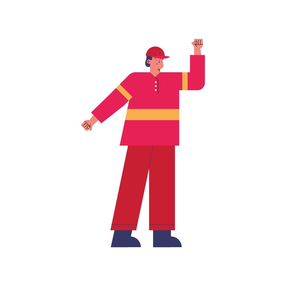 firefighter hero character vector