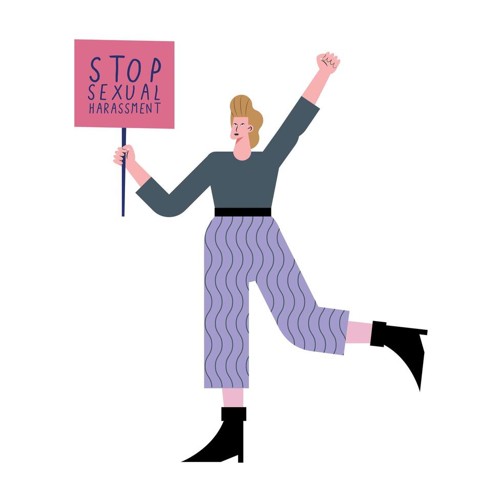 girl protesting sexual harassment vector