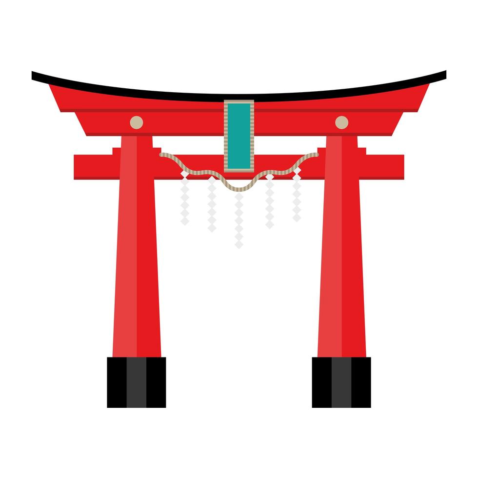 japanese arch palace vector
