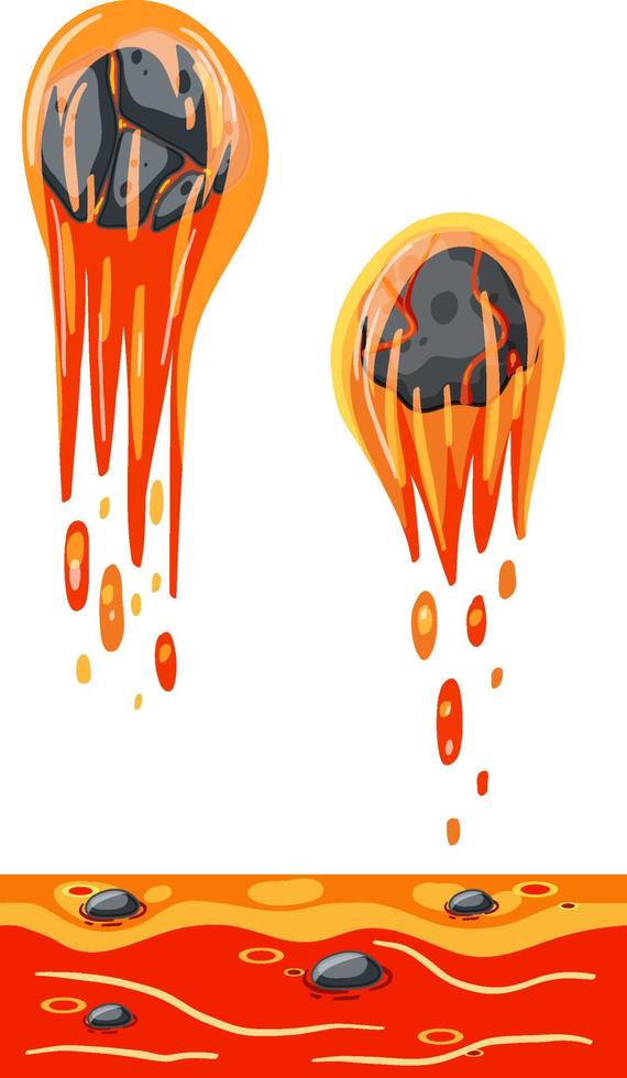 Magma stone on white background vector