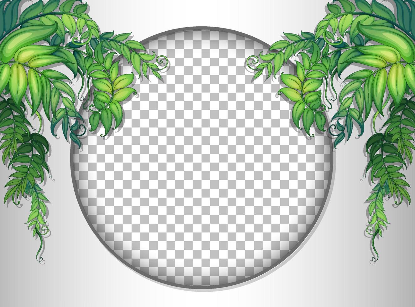 Round frame with tropical leaves template vector