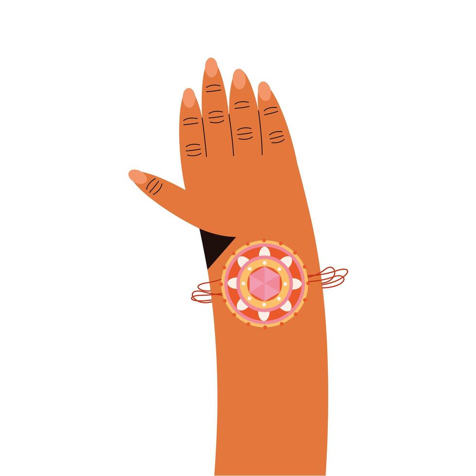 Hand with raksha bandhan bracelet vector