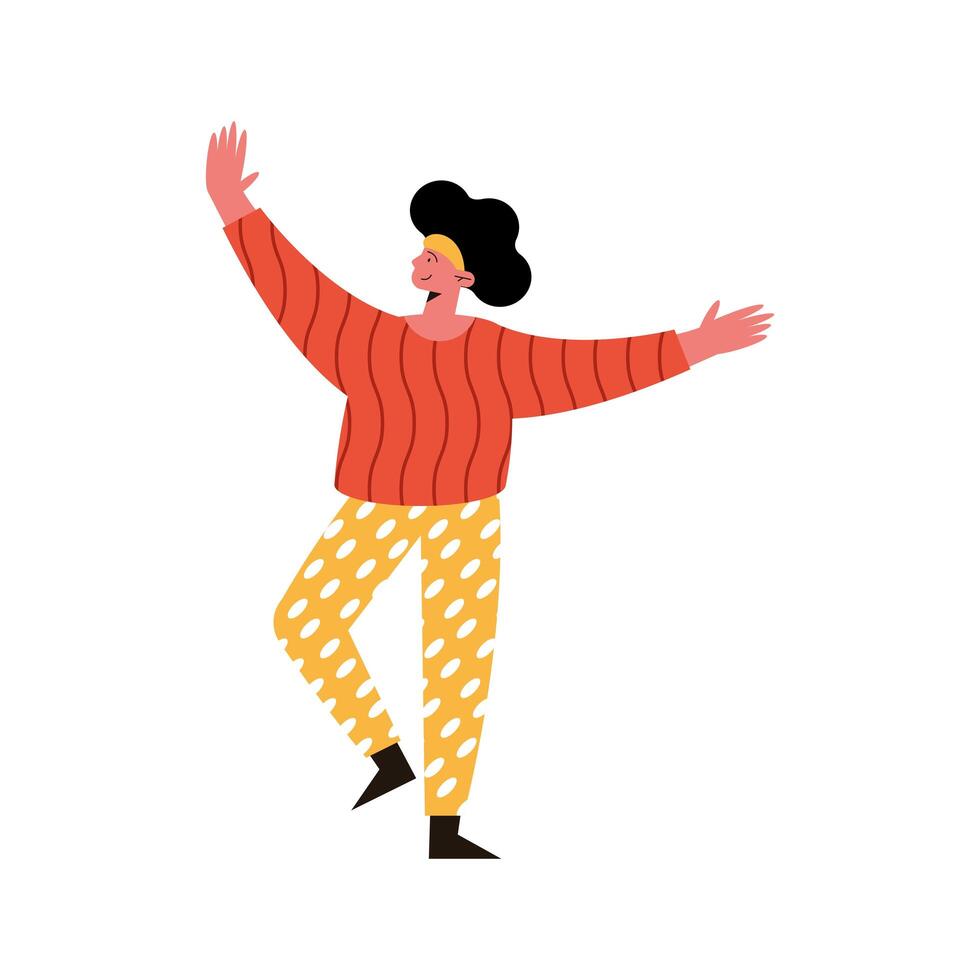 woman with red pullover vector
