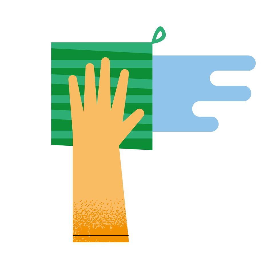 hand with cloth vector