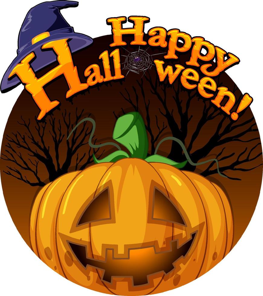 Happy Halloween with Jack o'lantern pumpkin vector