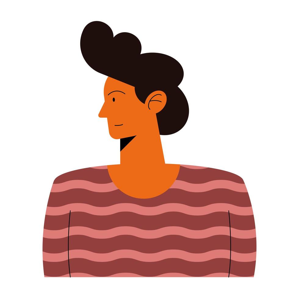 brunette race man vector