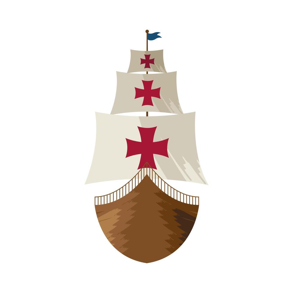 columbus caravel sailboat vector