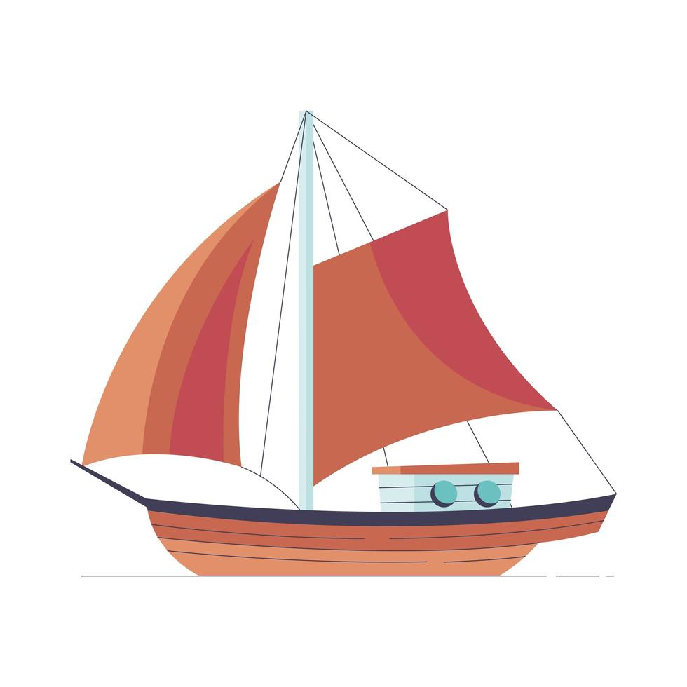sailboat vehicle icon vector