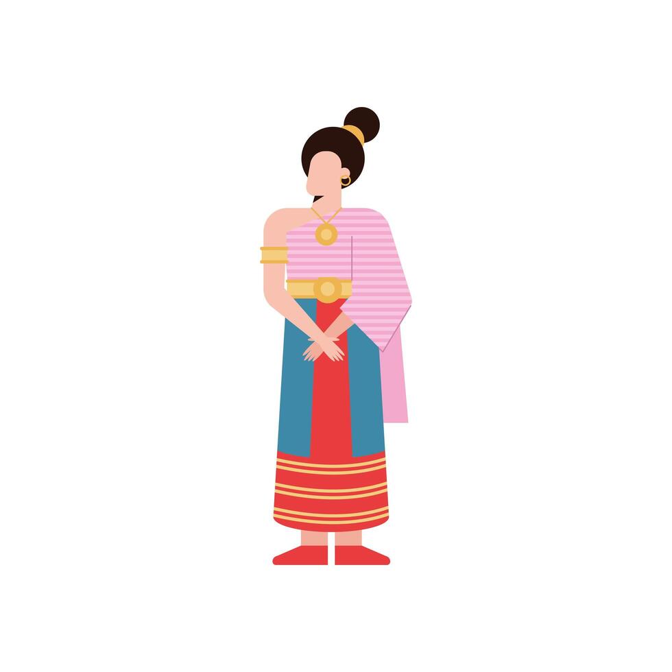 thailand lady traditional vector