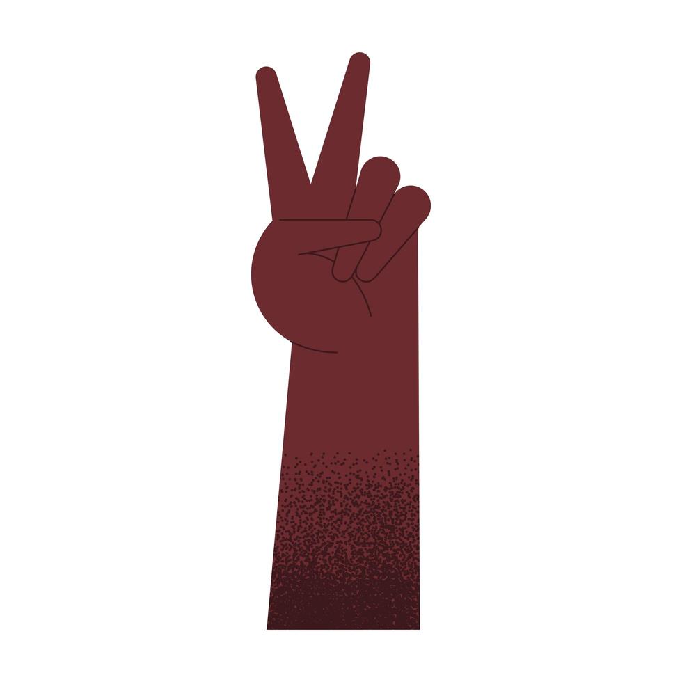 afro hand peace symbol vector