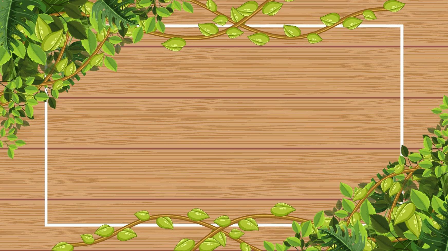 un marco horizontal de plantilla de follaje verde vector