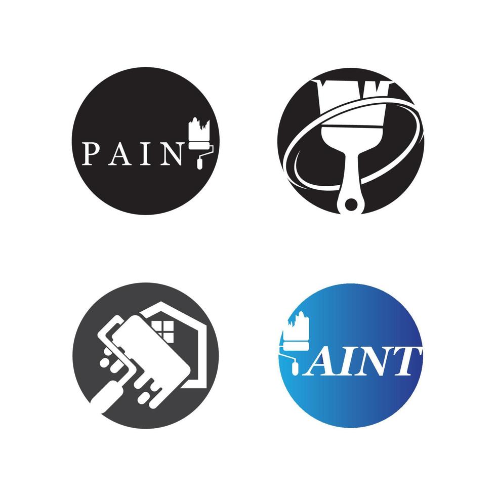 simple colored brush paint symbol vector logo