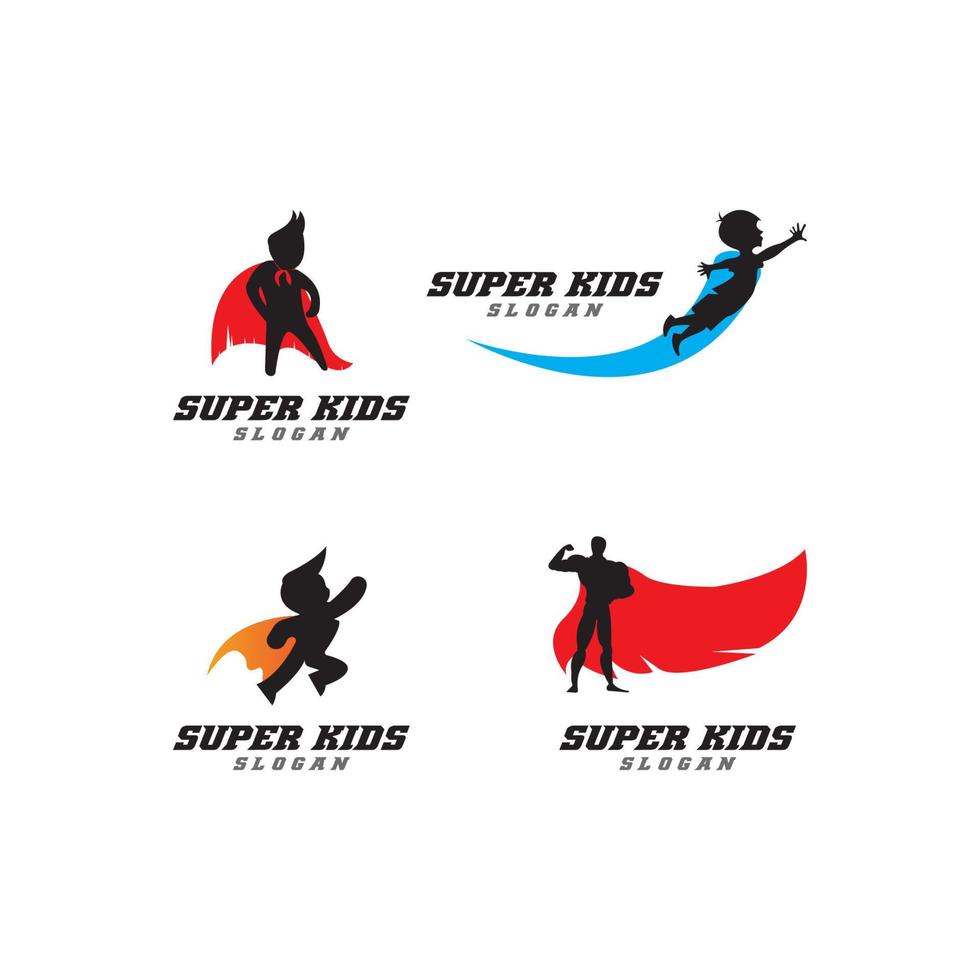 simple kids superhero icon vector logo