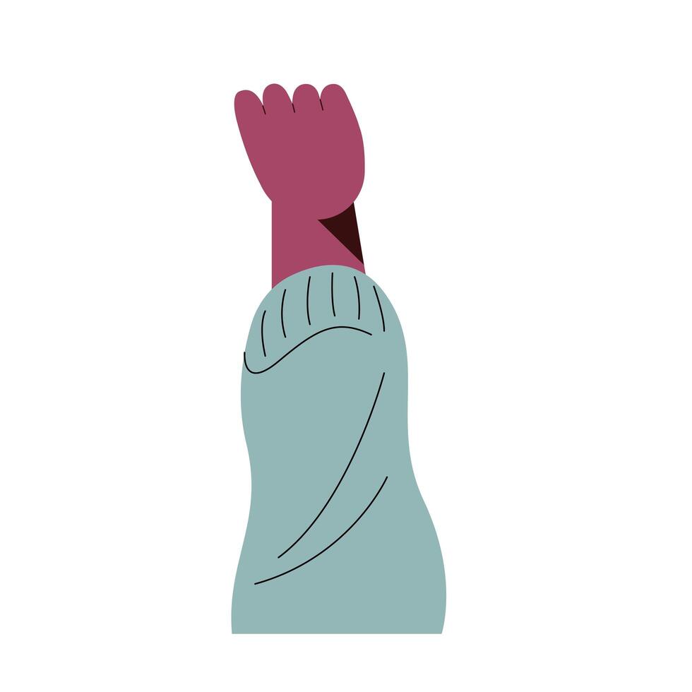 brunette hand fist vector