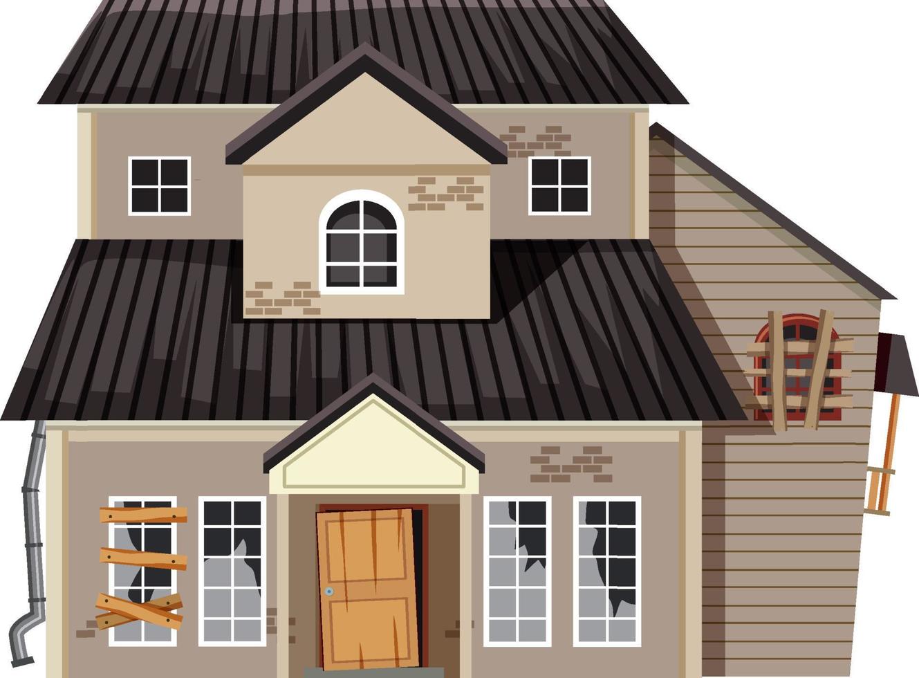 Abandoned house on white background vector