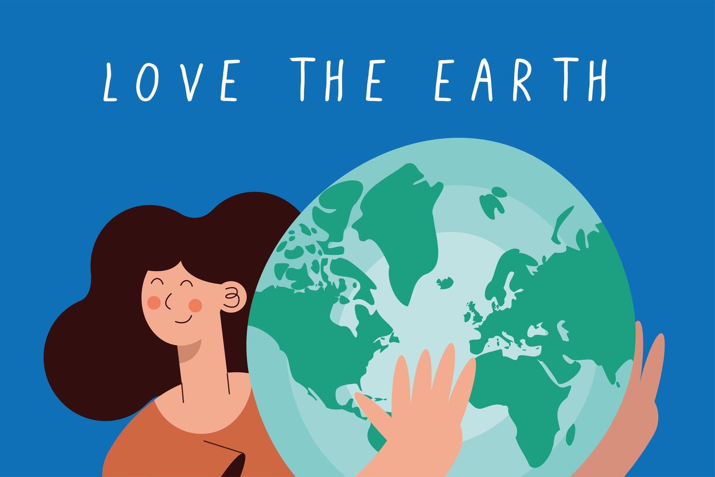 woman protecting the planet vector