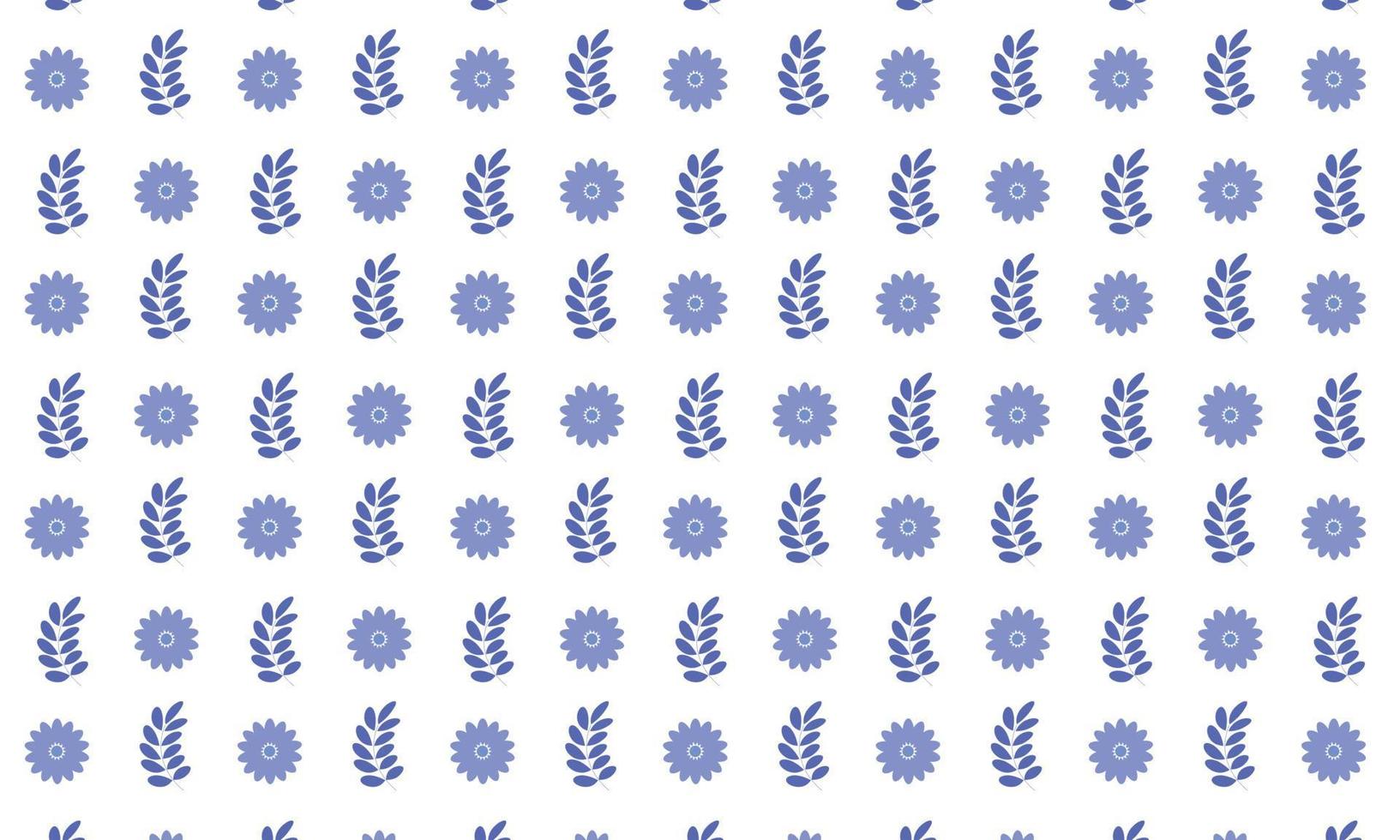 patrón de flores azul y blanco vector