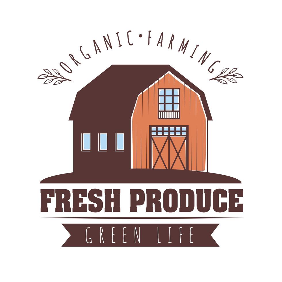 Fresh produce with farm vector