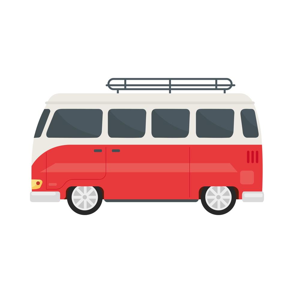 red travel trailer vector
