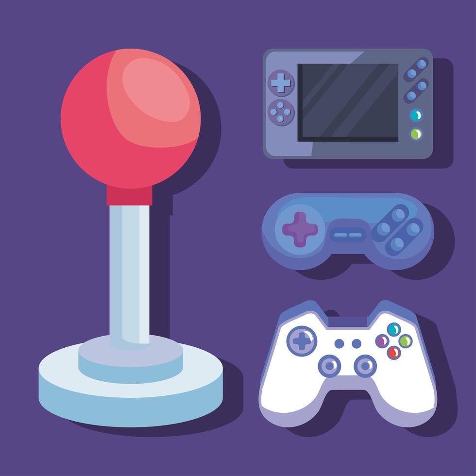videogame controls icon collection vector